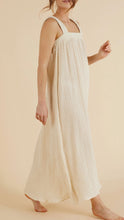 Load image into Gallery viewer, Noa Maxi Dress Natural with Gold Pinstripe