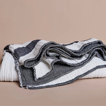 Load image into Gallery viewer, Lambswool Throw | Black + Natural
