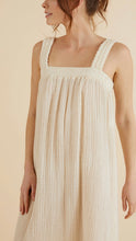 Load image into Gallery viewer, Noa Maxi Dress Natural with Gold Pinstripe