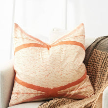Load image into Gallery viewer, Arc Coral Silk Pillow 20”x20”