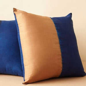 Aakar Indigo Silk Pillow 18”x18”