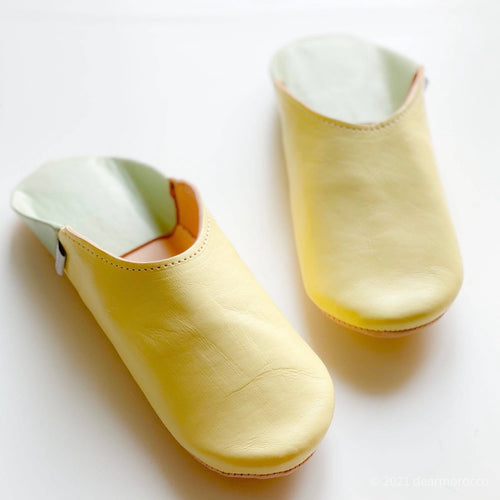 Moroccan Babouche Slippers French Vanilla  & Lime