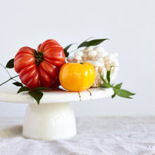 Load image into Gallery viewer, Ivory Cake Stand with Gold Line