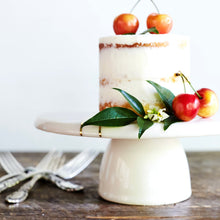 Load image into Gallery viewer, Ivory Cake Stand with Gold Line