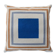 Load image into Gallery viewer, Color Block Blue + Gold Pillow