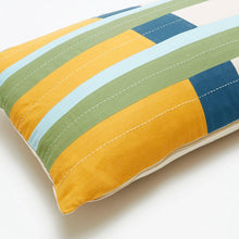 Load image into Gallery viewer, Spring Stripe Blues Pillow 16”x24”