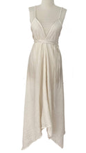 Load image into Gallery viewer, Coqui Maxi Dress Natural with Gold Pinstripe
