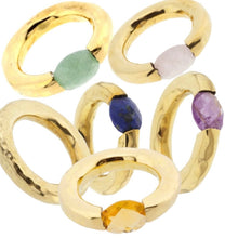 Load image into Gallery viewer, Stacking Brass Ring Rose Quartz