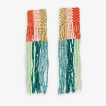 Load image into Gallery viewer, Metallic Green + Blush Earring