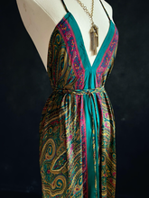Load image into Gallery viewer, Vintage Silk Sari Dress Midi