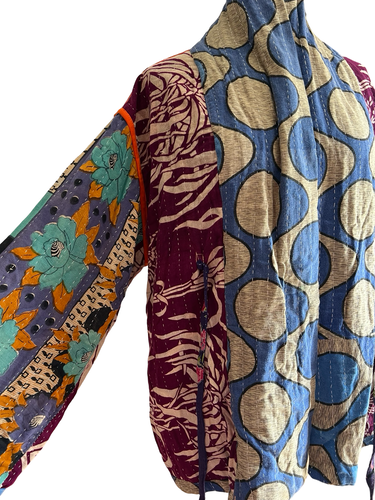 Vintage Kantha Short Jacket Reversible