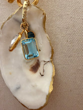 Load image into Gallery viewer, Sapphire +Blue Topaz Oyster Pendant