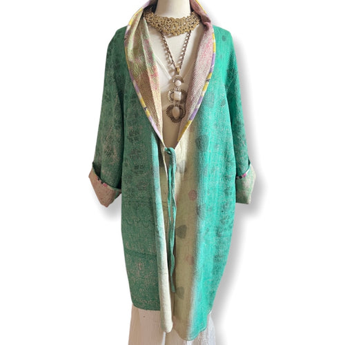 Vintage Kantha Coat Reversible