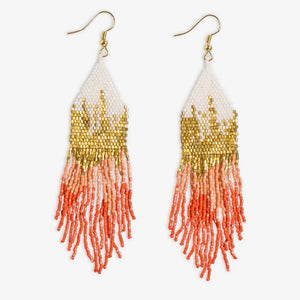 Coral + Gold Earring