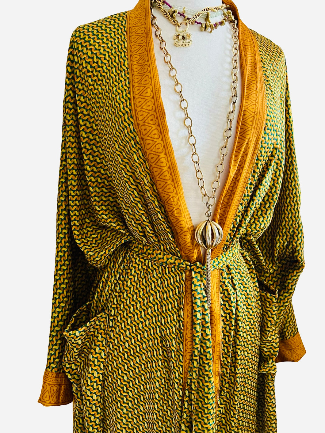 Vintage Silk Long Robe