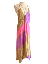 Load image into Gallery viewer, Vintage Silk Sari Dress Midi