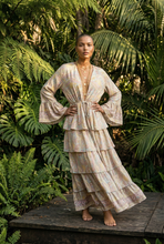 Load image into Gallery viewer, Silk Tiered Ruffle Paisley Pastel Duster