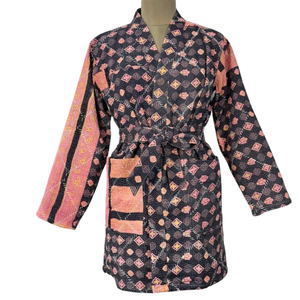 Vintage Kantha Embroidered Coat Reversible