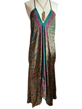 Load image into Gallery viewer, Vintage Silk Sari Dress Midi
