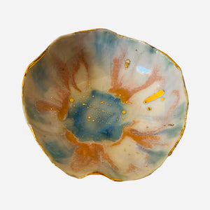 Icelandic Northern Lights Dish Blue with Gold