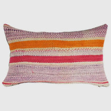 Load image into Gallery viewer, Peruvian Vintage Pillow Tangerine + Lavender Lumbar