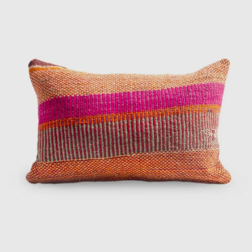 Peruvian Vintage Pillow Pink + Lavender Lumbar