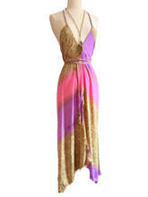 Load image into Gallery viewer, Vintage Silk Sari Dress Midi
