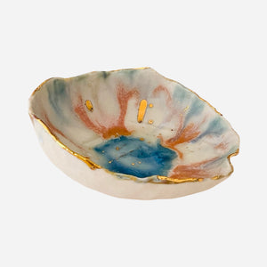 Icelandic Northern Lights Dish Blue with Gold