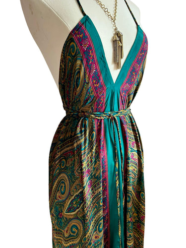 Vintage Silk Sari Dress Midi