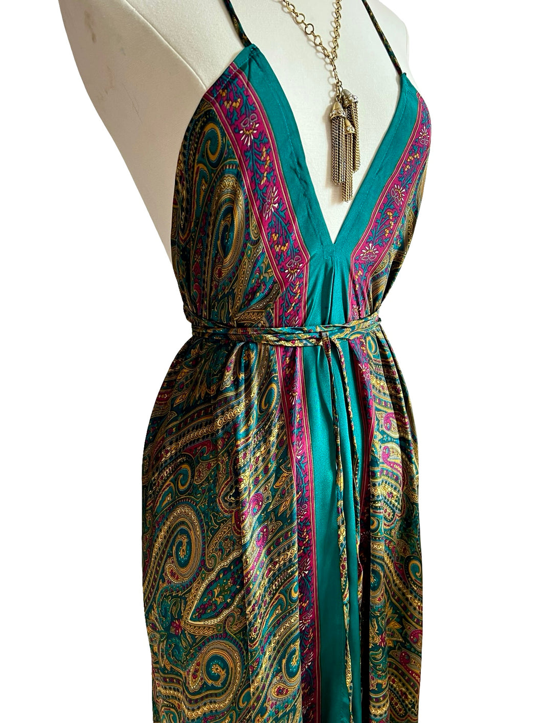 Vintage Silk Sari Dress Midi