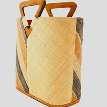 Load image into Gallery viewer, Zuki Two Tone Straw Tote