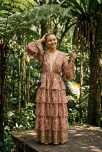 Load image into Gallery viewer, Silk Tiered Ruffle Salmon Duster