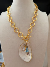 Load image into Gallery viewer, Sapphire +Blue Topaz Oyster Pendant