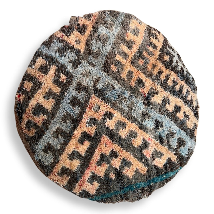Vintage Moroccan Floor Cushion Cover Round