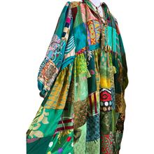 Load image into Gallery viewer, Vintage Silk Patchwork Dress Berry