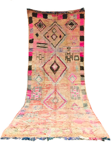 Vintage Pink Eye Center Boujaad 5’x11’