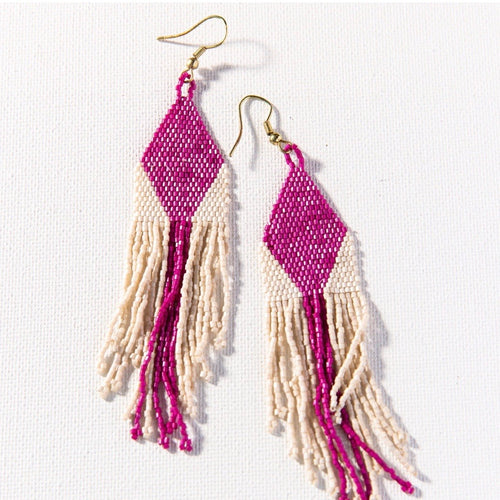 Magenta + Ivory Earring