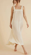 Load image into Gallery viewer, Noa Maxi Dress Natural with Gold Pinstripe