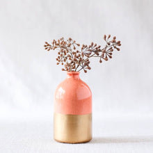 Load image into Gallery viewer, Coral + Gold Bud Vase