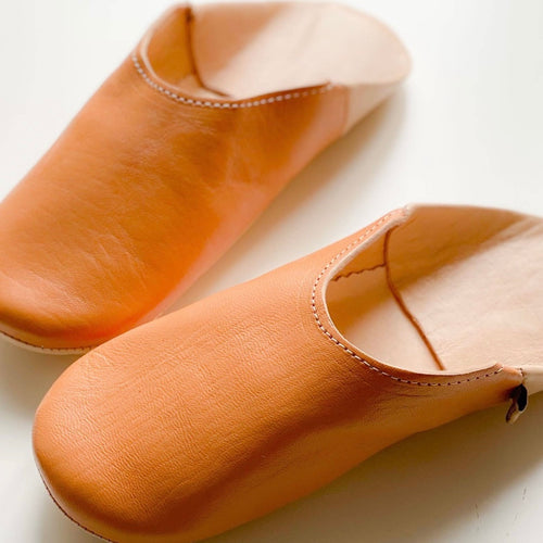 Moroccan Babouche Slippers Sahara  & Almond