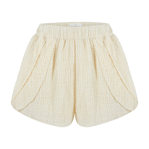 Elle Short Natural with Gold Pinstripe