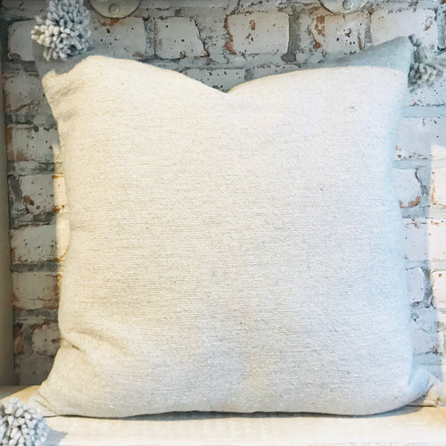 Moroccan Pom Pom Pillow Gray