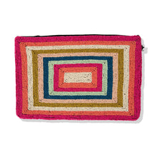 Load image into Gallery viewer, Summer Citron Striped Beaded Clutch