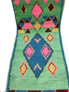 Mint Green Diamond Boujaad Runner 2’4”x11’