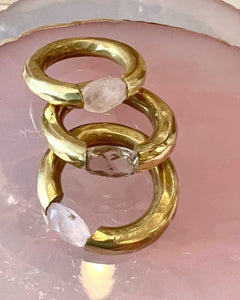 Stacking Brass Ring Rose Quartz