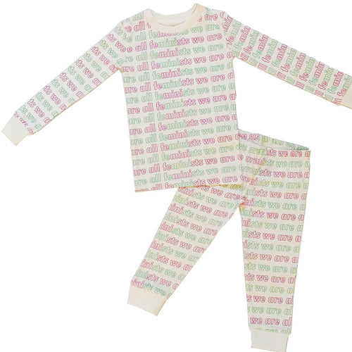 Organic Knit Pajama Set Mini Feminist