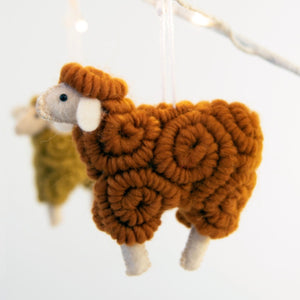 Wooly Sheep Ornament Ivory