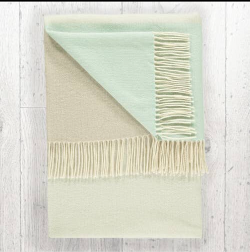 Lambswool Throw Sage + Mint