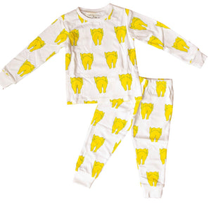 Organic Knit Pajama Set Elephants
