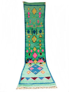 Mint Green Diamond Boujaad Runner 2’4”x11’